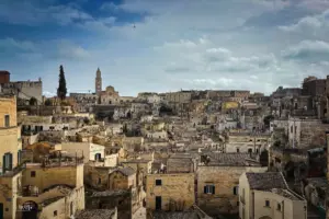 Stadtansicht der Altstadt von Matera.