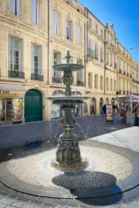 Alter, historischer Stadtbrunnen mitten in der Altstadt von Montpellier.